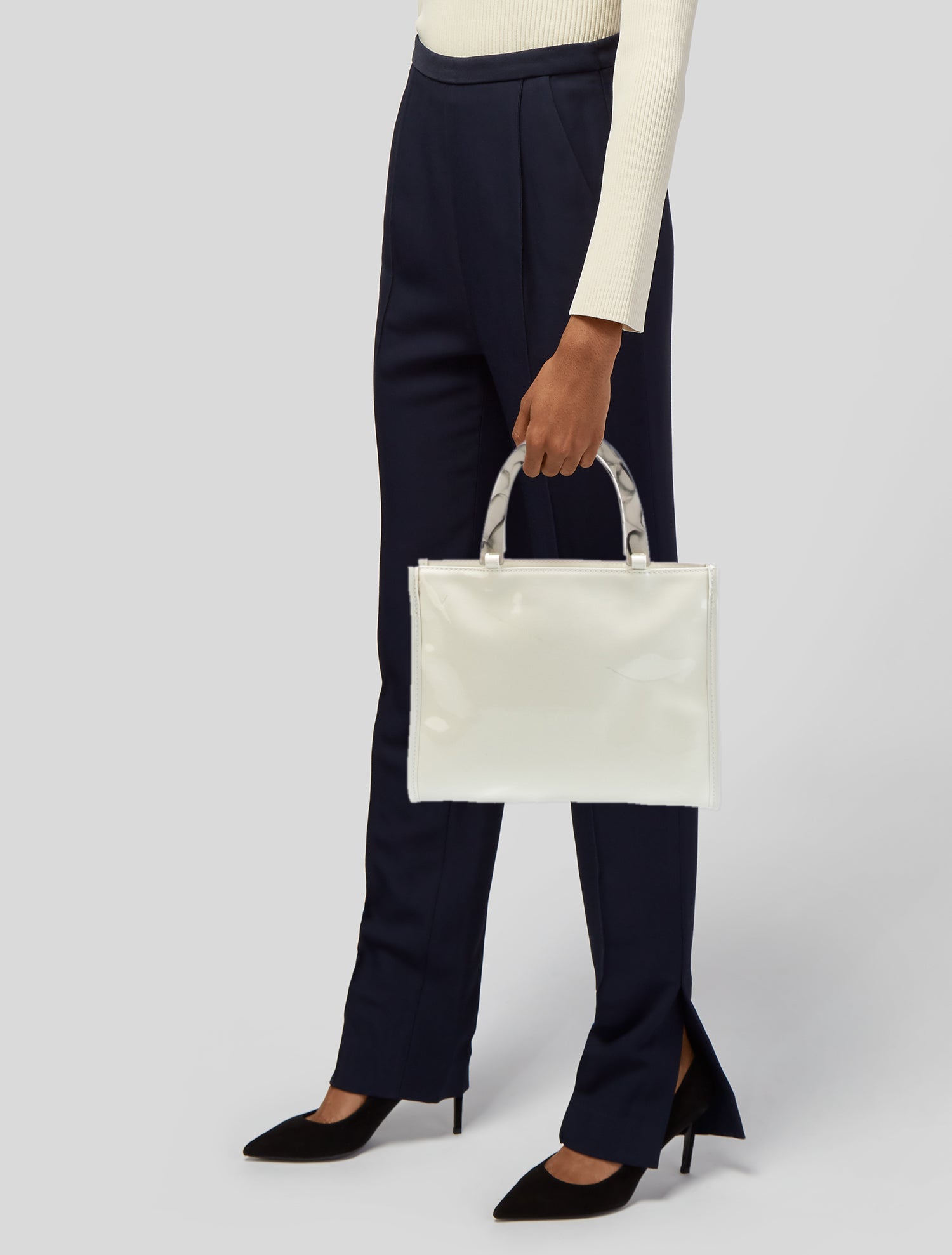Neiman Marcus Patent Leather Top Handle Bag